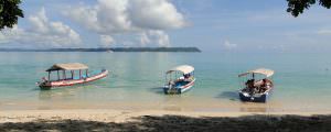 Boats at Bharatpur beach in Neil Island Andaman
